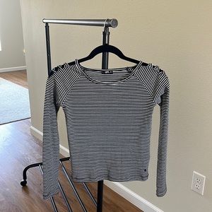 Loft Black and White Long Sleeve Shirt
